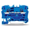 Wago 2004-1204 2 vezetékes átmenő sorkapocs, 4 mm², Push-in CAGE CLAMP®, Ex e II és Ex i alkalmazásokhoz, oldalsó és középső jelölés, DIN 35 x 15 és 35 x 7,5 sínhez, kék