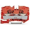 Wago 2010-1202 2 vezetékes átmenő sorkapocs, 10 mm², Push-in CAGE CLAMP, Ex e II, oldalsó/középső jelölés, DIN 35 × 15 és 35 × 7,5, narancssárga