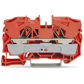 Wago 2010-1202 2 vezetékes átmenő sorkapocs, 10 mm², Push-in CAGE CLAMP, Ex e II, oldalsó/középső jelölés, DIN 35 × 15 és 35 × 7,5, narancssárga