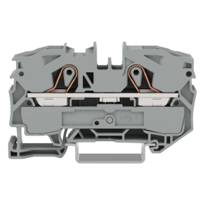 Wago 2016-1201 2 vezetékes átmenő sorkapocs, 16 mm², Push-in CAGE CLAMP®, DIN 35 x 15 és 35 x 7,5 sínhez, oldalsó és középső jelölés, Ex e II alkalmazásokhoz, szürke