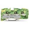Wago 2016-1307 földelősorkapocs, 3 vezetékes, 16 mm², Push-in CAGE CLAMP®, DIN 35 × 15 és 35 × 7,5 sínhez, oldalsó és középső jelölés, Ex e II, zöld-sárga