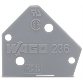 Wago 236-100 bepattintható véglap, 1 mm vastag, szürke