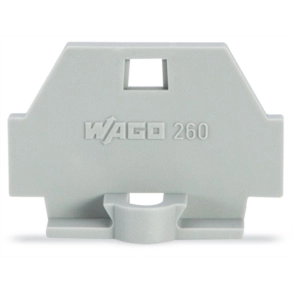 Wago 260-361 véglap rögzítőperemmel, szürke