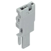 Wago 769-501 anyacsatlakozó-kezdőmodul, 1 vezetékes, CAGE CLAMP®, 4 mm², 5 mm osztás, 1 pólusú, kódolótüskékkel, beépített véglappal, szürke