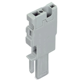 Wago 769-501 anyacsatlakozó-kezdőmodul, 1 vezetékes, CAGE CLAMP®, 4 mm², 5 mm osztás, 1 pólusú, kódolótüskékkel, beépített véglappal, szürke