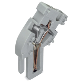 Wago 769-515 döntött lezárómodul 1 vezetékes anyacsatlakozóhoz, 4 mm², 5 mm, CAGE CLAMP, kódolólábakkal, szürke