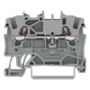 Wago 2001-1201 2 vezetékes átmenő sorkapocs, 1,5 mm², Push-in CAGE CLAMP®, DIN 35 x 15/7,5 sínhez, oldalsó és középső jelölés, Ex e II alkalmazásokhoz, szürke