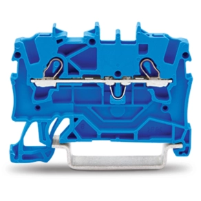 Wago 2001-1204 2 vezetékes átmenő sorkapocs, 1,5 mm², Push-in CAGE CLAMP®, DIN 35 x 15/7,5 sínhez, oldalsó és középső jelölés, Ex e II és Ex i alkalmazásokhoz, kék