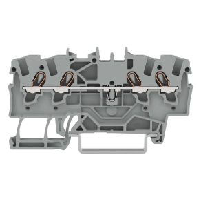 Wago 2001-1401 4 vezetékes átmenő sorkapocs, 1,5 mm², Push-in CAGE CLAMP®, DIN 35 x 15/7,5 sínhez, oldalsó és középső jelölés, Ex e II alkalmazásokhoz, szürke