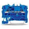 Wago 2002-1204 2 vezetékes átmenő sorkapocs, 2,5 mm², Push-in CAGE CLAMP®, DIN 35 x 15/7,5 sínhez, oldalsó és középső jelölés, Ex e II és Ex i alkalmazásokhoz, kék