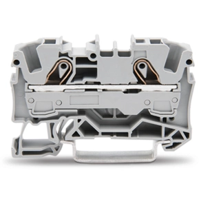 Wago 2006-1201 2 vezetékes átmenő sorkapocs, 6 mm², Push-in CAGE CLAMP®, DIN 35 x 15 és 35 x 7,5 sínhez, oldalsó és középső jelölés, Ex e II alkalmazásokhoz, szürke