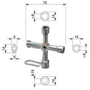 Kapcsolószekrény-kulcs USS 4, Phoenix Contact, 1203149