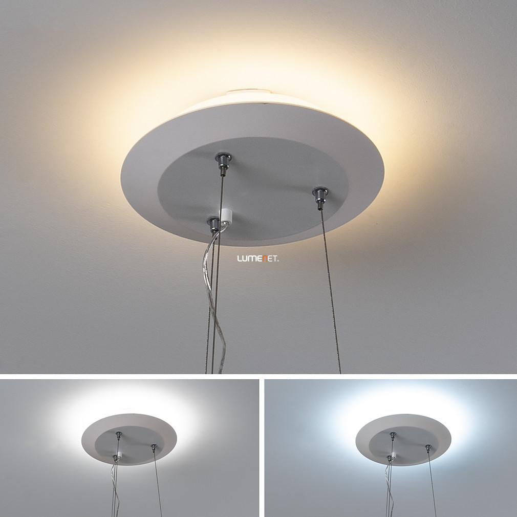 Fehér függesztő szett indirekt világítással kerek Müller LED panelhez