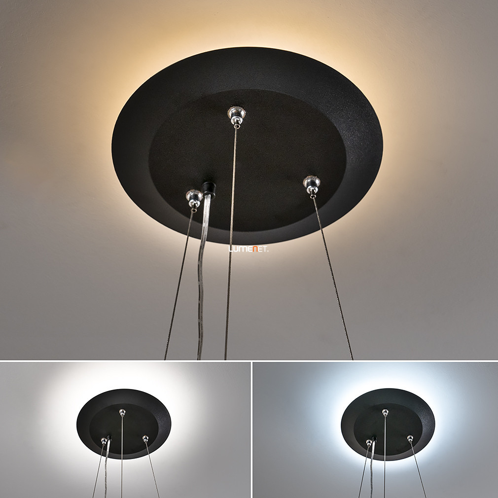 Fekete függesztő szett indirekt világítással kerek Müller LED panelhez