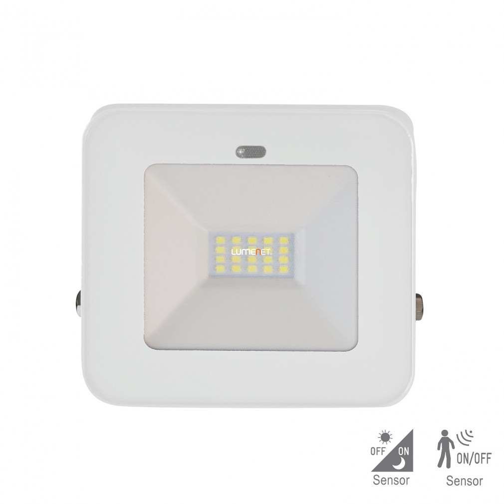 LED reflektor mozgásérzékelővel, 20W, 1500lm, 6500K, IP65 fehér (Pete)