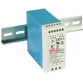   Mini kapcsolóüzemű tápegység, DIN sínre Vin: 85-264 VAC/120-370 VDC, Vout: 12 VDC (0-3,33A), P: 40 W Mean Well MDR-40-12