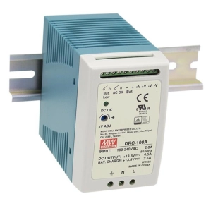   Kétkimenetes sínre pattintható tápegység és akkumulátor töltő, DRC-100A