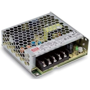   Mini egykimenetes kapcsolóüzemű tápegység,  LRS-75-12, Vin: 230 VAC, Vout: 12 VDC, P: 72 W (0-6A)