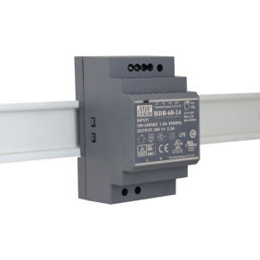   DIN sínre pattintható tápegység, Vin: 85-264VAC 120-370VDC, Vout: 24 VDC (0-2,5A), P: 60W Mean Well HDR-60-24