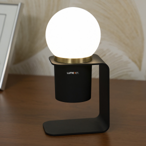   Hordozható asztali lámpa fekete színben 22 cm - Tonila SLV 1002583, akkumulátor USB töltővel (nem tartozék), 2700 K, 90 lm, 1,6 W