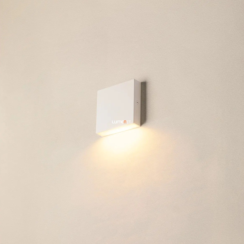 Lépcsővilágító LED lámpa 3 W, melegfehér, fehér-ezüst, 9 cm (Quad Frame)