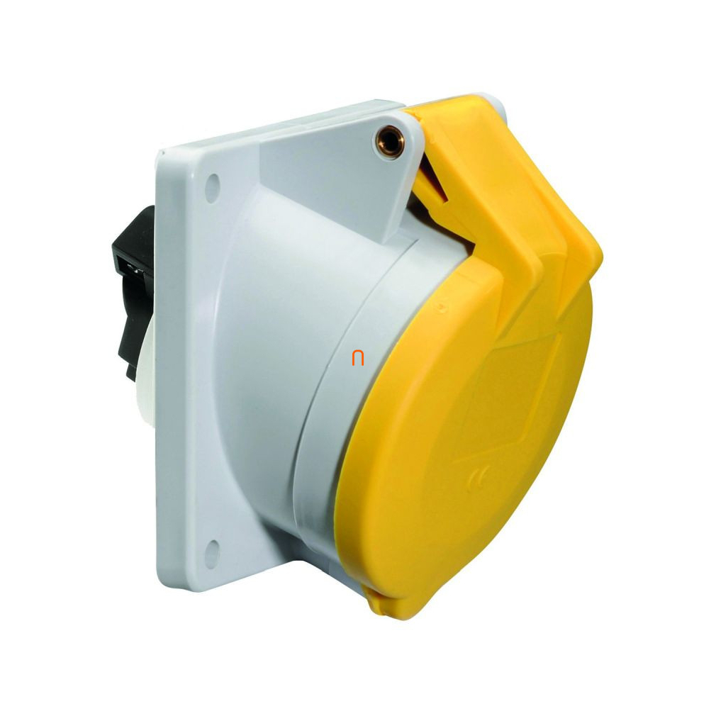 Bals 130V 2P+F 16A 130V 4h dugalj beépíthető sárga ferde IP44 12079