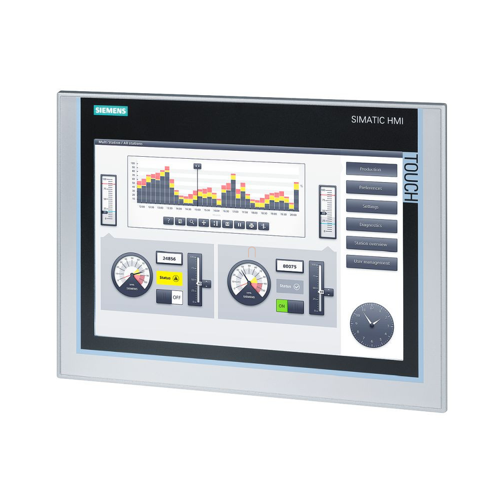 Siemens 6AV2124-0MC01-0AX0 TP1200, 12col, TFT (LCD), 16 millió színű, MPI/ProfibusDP/Profinet, USB, 12Mb