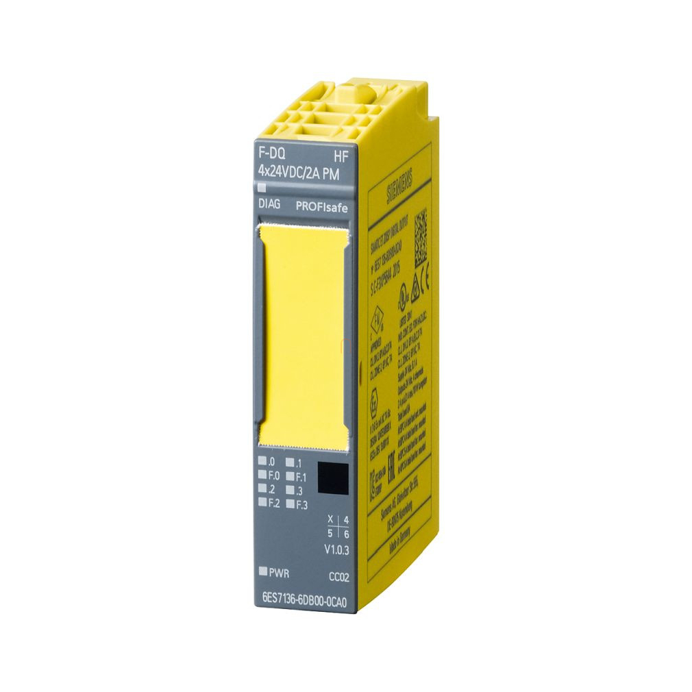 Siemens 6ES7136-6DB00-0CA0 ET200SP F-DQ 4x24 V DC High Feature, BU type A0, color code CC01