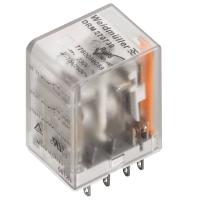   DRM2705 24VAC 2CO LD 10A AgNi 2 morzés relé, LED-es, 24V AC 7760056064 Weidmüller