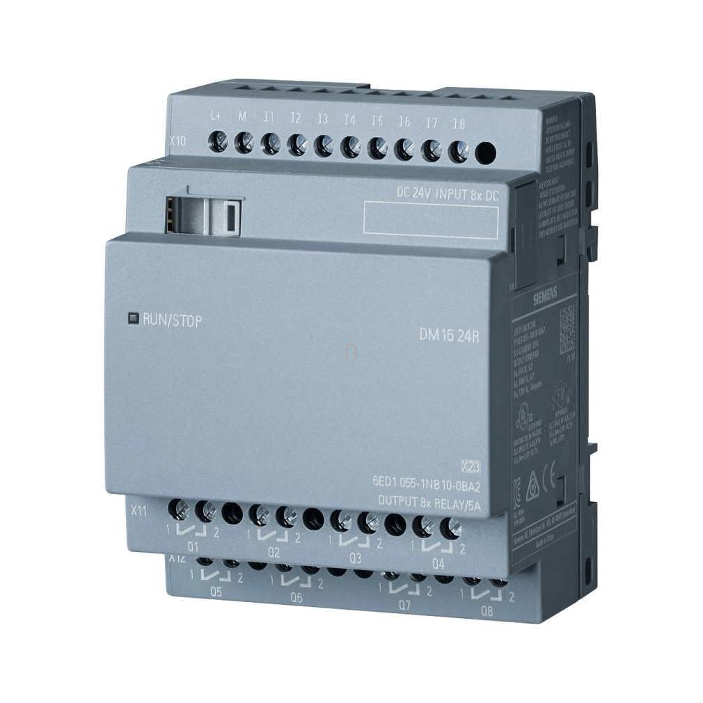 Siemens 6ED1055-1NB10-0BA2 LOGO! DM 16 24R (24VDC) 8DI / 8DO (relés, 5A) LOGO! 8-hoz
