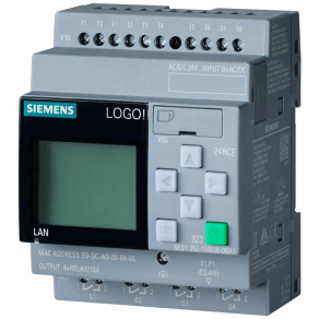   Siemens 6ED1052-1HB08-0BA2 LOGO! 24RCE (24VAC/DC), 8DI / 4DO (relés, 10A), óra, ethernet, web server, datalog