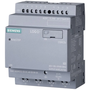   Siemens 6ED1052-2FB08-0BA2 LOGO! 230RCEo (115/230VAC/DC), 8DI / 4DO (relés, 10A), óra, ethernet, web server, datalog, kijelző nélkül