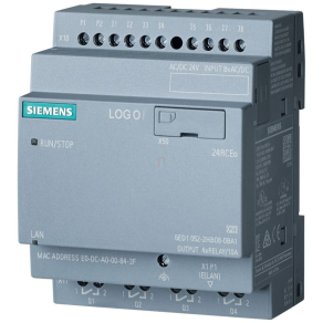   Siemens 6ED1052-2HB08-0BA2 LOGO! 24RCEo (24VAC/DC), 8DI / 4DO (relés, 10A), óra, ethernet, web server, datalog, kijelző nélkül