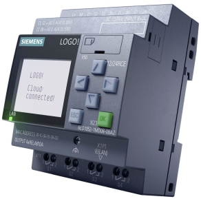   Siemens 6ED1052-1MD08-0BA2 LOGO! 12/24RCE (12/24VDC), 8DI (4AI, 0-10V) / 4DO (relés, 10A), óra, ethernet, web server, datalog