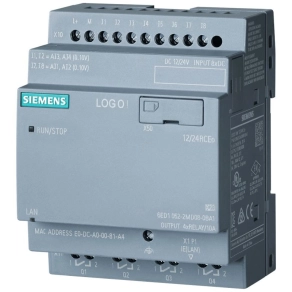   Siemens 6ED1052-2MD08-0BA2 LOGO! 12/24RCEo (12/24VDC), 8DI (4AI, 0-10V) / 4DO (relés, 10A), óra, kijelző nélkül