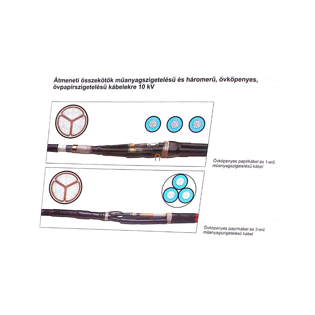 Raychem TRAJ-12/1x150-240 átmeneti összekötő 10kV 1erű műa+3erű öv-papírsz.kábelhez C12119-000