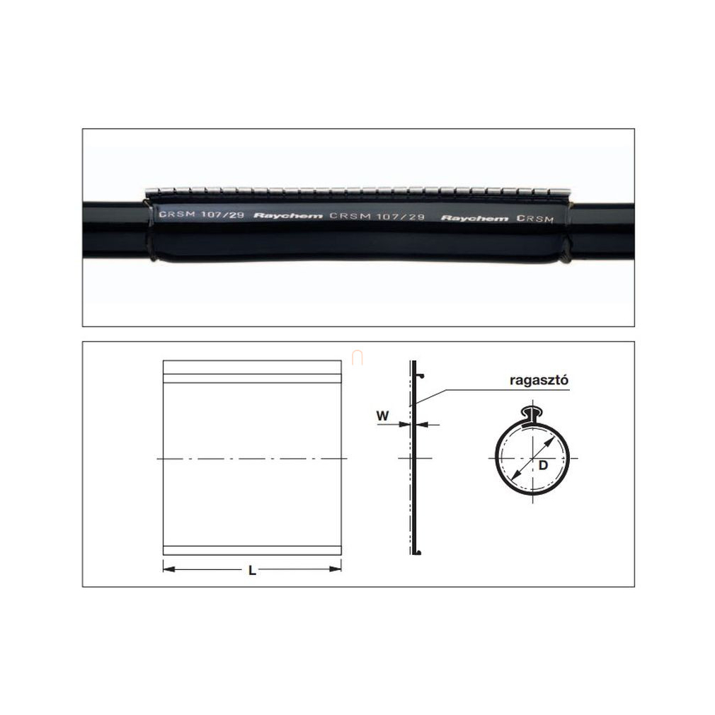 Raychem CRSM-143/36-1500 javító mandzsetta, átmérő 33-86mm, 4X95-..  091525-000