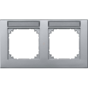   Schneider Merten M-Plan feliratozható kettes, vízszintes keret, alumínium 472260