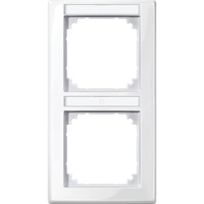   Schneider Merten M-Smart feliratozható kettes, függőleges keret, polárfehér 470219