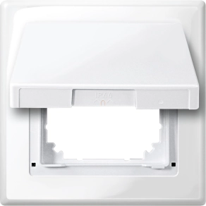  Schneider Merten Egyes keret csapófedéllel, 2P+F csatlakozóaljzatokhoz, IP44, System-M, polárfehér 478019