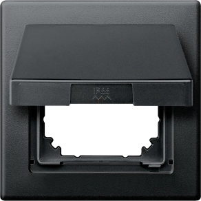   Schneider Merten Egyes keret csapófedéllel, 2P+F csatlakozóaljzatokhoz, IP44, System-M, antracit 478014