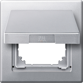   Schneider Merten Egyes keret csapófedéllel, 2P+F csatlakozóaljzatokhoz, IP44, System-M, alumínium 478060