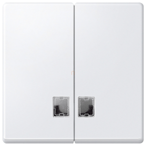   Schneider Merten Dupla billentyű, átlátszó fényjelző ablakokkal, System-M, mattfehér 437519