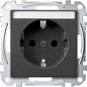   Schneider Electric Merten System M - MEG2302-0414 - 2P+F csatlakozóaljzat, biztonsági zsaluval, feliratozható, rugós, 16A, antracit