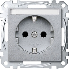   Schneider Electric Merten System M - MEG2302-0460 - 2P+F csatlakozóaljzat, biztonsági zsaluval, feliratozható, rugós, 16A, alumínium