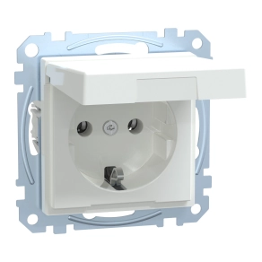 Schneider Electric Merten System M - MEG2310-0325 - 2P+F csatlakozóaljzat, biztonsági zsaluval, csapófedéllel, rugós, 16A, aktívfehér
