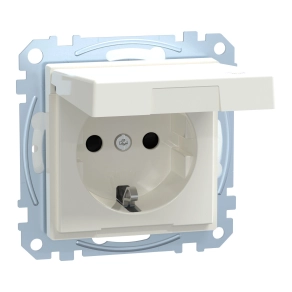 Schneider Electric Merten MEG2314 - 0319 - 2P+F csatlakozóaljzat, biztonsági zsaluval, csapófedéllel, rugós, 16A, IP44, System - M, polárfehér