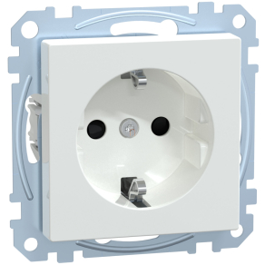   Schneider Merten 2P+F csatlakozóaljzat, biztonsági zsaluval, számítógép szimbólummal, rugós, 16A, System-M, aktívfehér MEG2350-0325