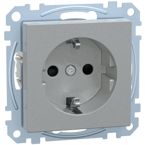   Schneider Merten 2P+F csatlakozóaljzat, biztonsági zsaluval, számítógép szimbólummal, rugós, 16A, System-M, alumínium MEG2350-0460
