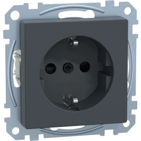   Schneider Merten 2P+F csatlakozóaljzat, biztonsági zsaluval, csavaros, 16A, System-M, antracit MEG2400-0414
